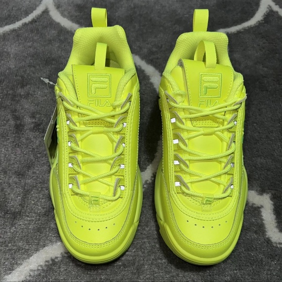 FILA Disruptor 2 Wedge Platform Shoe Sneaker Retro Volt Green Yellow Women Sz 6 - Picture 5 of 5